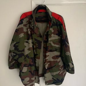 ZARA army jacket with red stripe and pocket szM